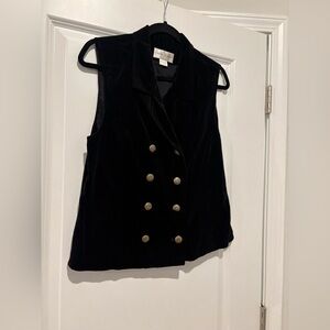 Black Velvet Double-Breasted Vest
